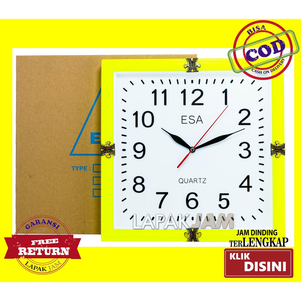 Jam Dinding Minimalis Dekorasi Rumah Sweep Movement Unik Wall Clock ESA 971