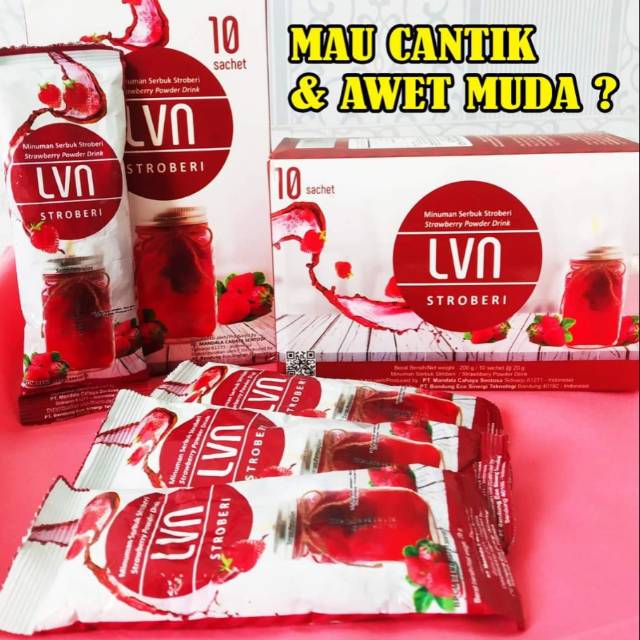 LVN COLLAGEN STROBERI 100% ORIGINAL SUDAH TERDAFTAR DI BPOM