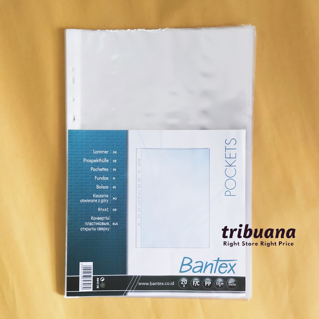 

Sheet Protector /PP Pocket Folio Bantex 8843 (1pak/20 lembar)