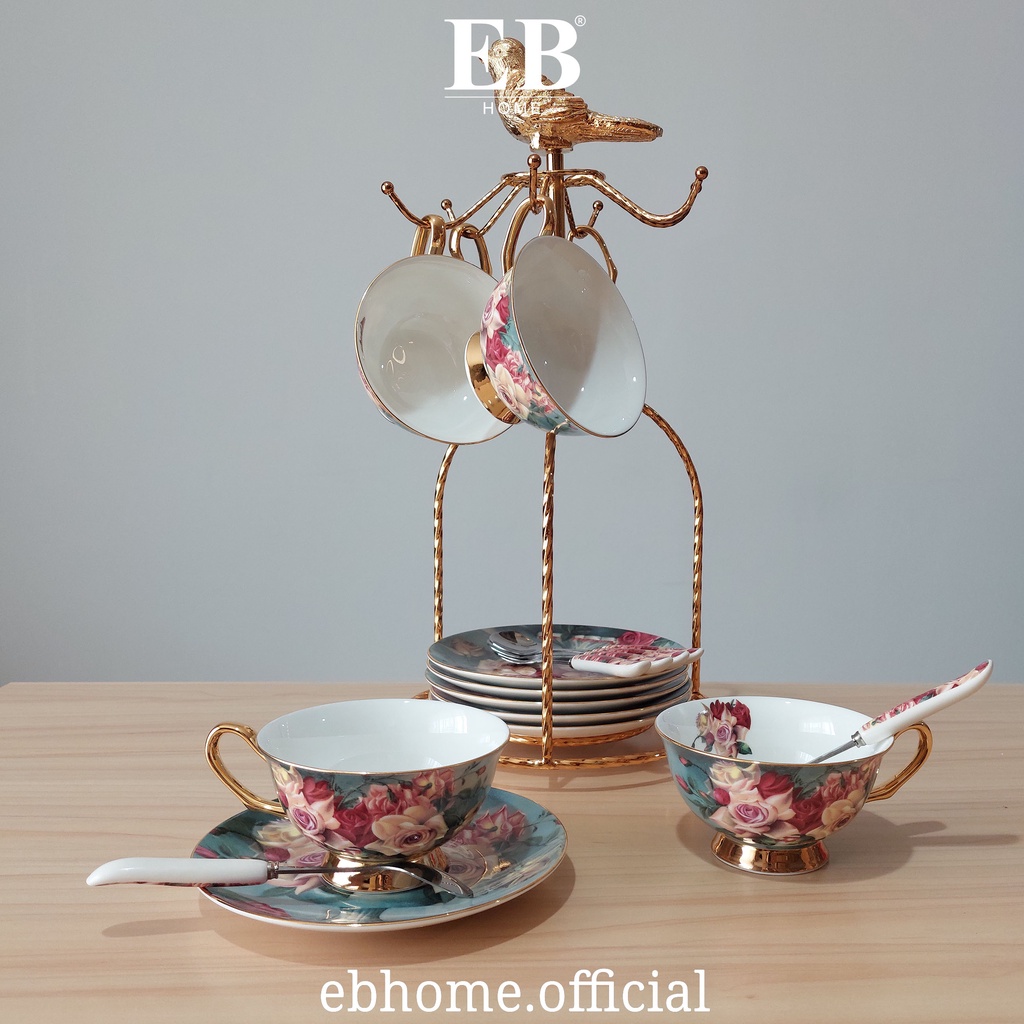 Tea Set Keramik / Alat Minum / Vintage Floral Teapot Set 270/1