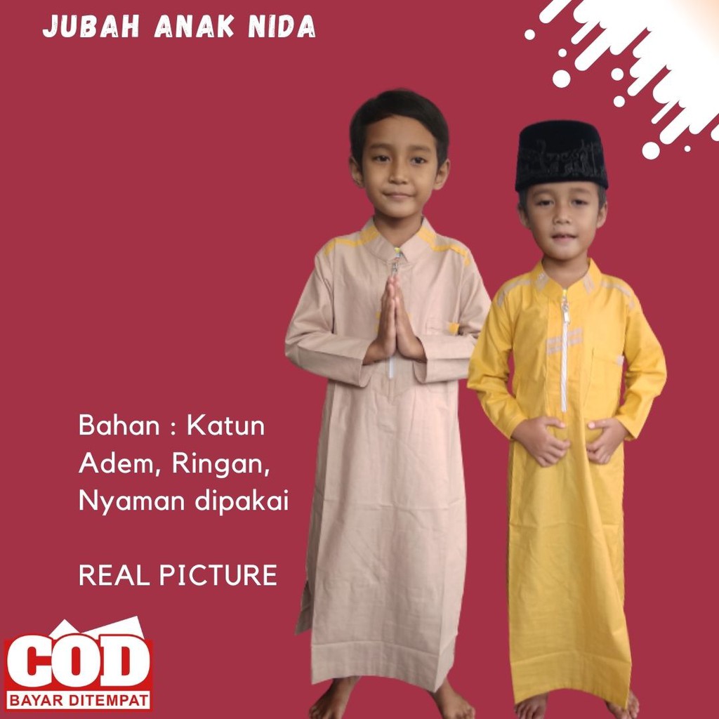 Baju Muslim Anak Jubah Anak Usia 4 - 8 tahun Baju Muslim Anak Laki-Laki