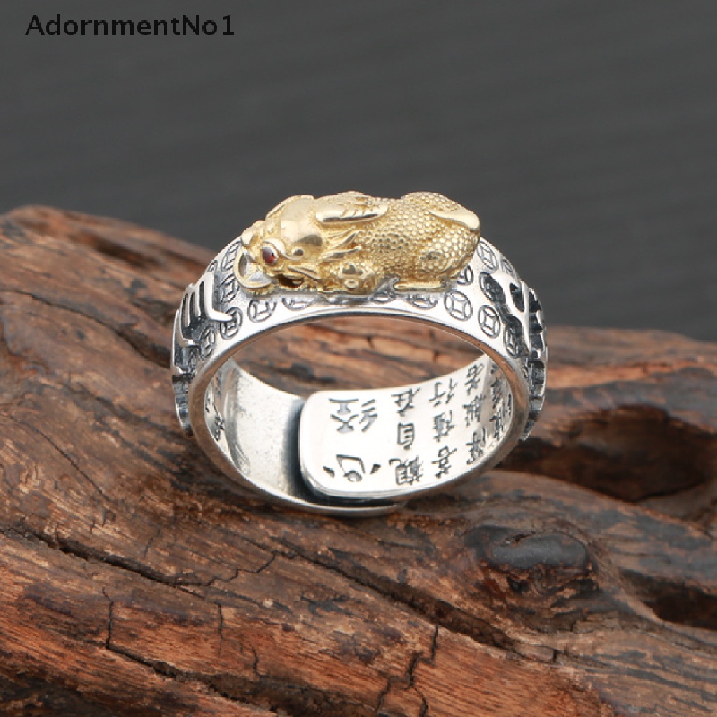 (AdornmentNo1) Cincin Pixiu Charms Adjustable Gaya Retro Vintage Untuk Unisex / Pria / Wanita