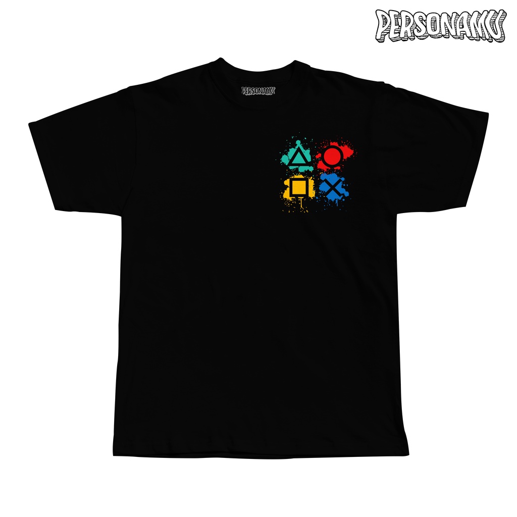 Kaos Playstation Colorful Button - Baju Seri Game