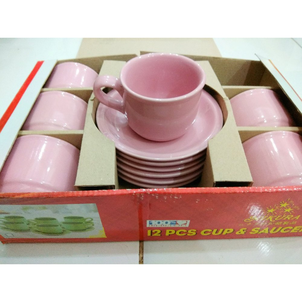 Dijual Cangkir Set Kopi Set Tea Set Keramik Cup n Saucer NIKURA POLOS Diskon