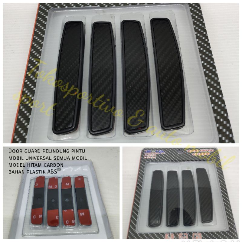 Door guard pelindung pintu mobil universal semua mobil hitam carbon Honda Toyota Mitsubishi mobil