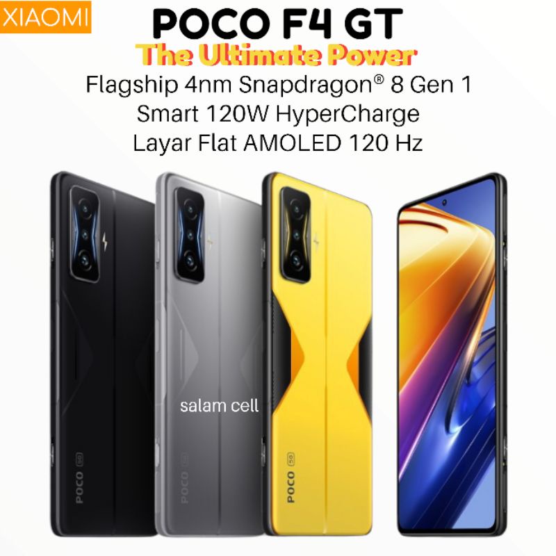 Redmi Xiaomi POCO F4 GT RAM 12/256GB Snapdragon 8 Gen 1 64MP Triple Kamera Layar Flat AMOLED Garansi Resmi