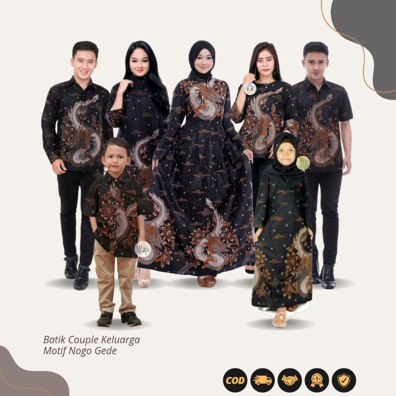 Batik couple keluarga set seragam kondangan baju kerja kemeja gamis blouse tunik hem dress anak atas