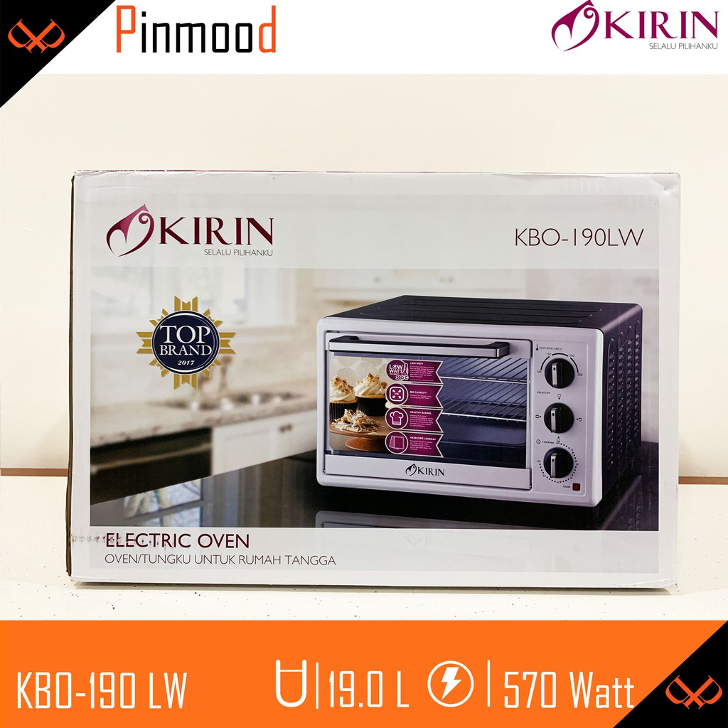 KIRIN OVEN TOASTER LISTRIK KBO-190 LW TUNGKU PEMANGGANG [ 19 LITER ] LOW WATT 570 WATT