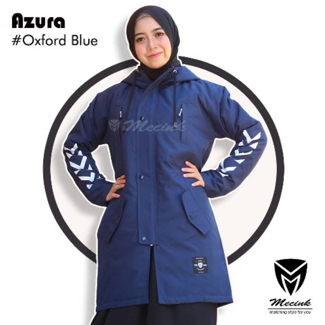 MECINK AZURA OXFORD BLUE - JAKET WANITA JAKET MUSLIMAH JAKET CEWEK JAKET PARASUT JAKET HOODIE