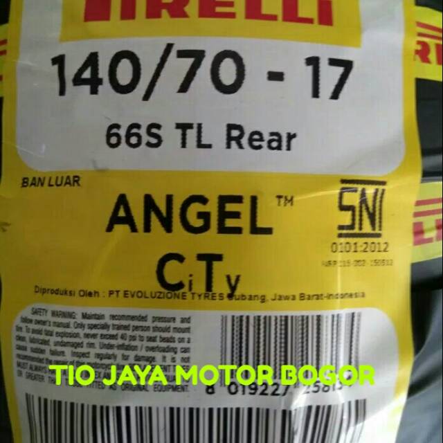 BAN PIRELLI 140/70-17 REAR TYPE ANGEL CITY TUBLES