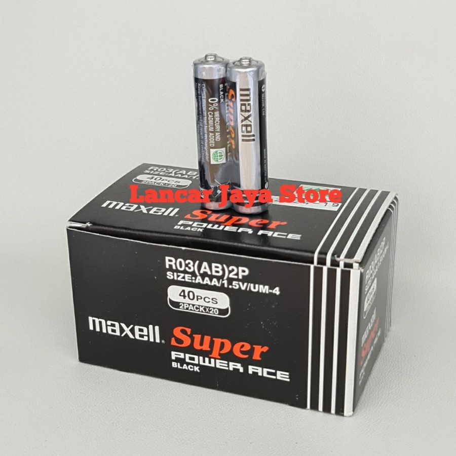 Baterai Maxell Super Power ace Black R03(AB)2P AAA (A3) 1,5V Original