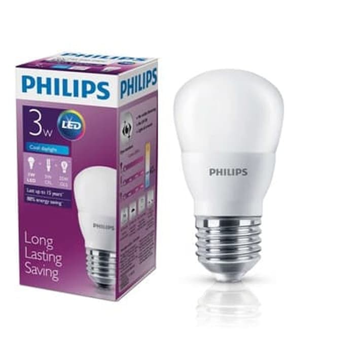 Lampu Bohlam LED Philips 3W 3 Watt 3Watt 3 W CoolDayLight Putih