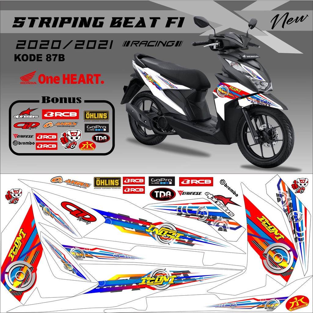 Stiker Variasi Beat Striping Beat kode 87