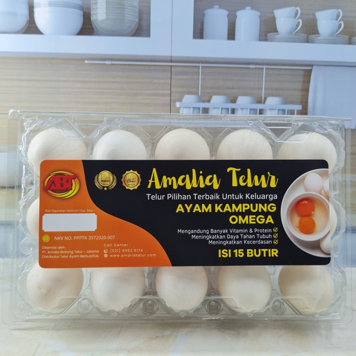 ABT - Telur Ayam Kampung TRIYAS OMEGA Amalia PREMIUM Garansi Segar - Isi 15 Butir bebas Salmonella dan E-Colli