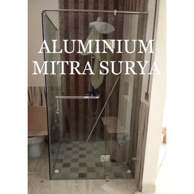 Kaca Shower  Kusen Partisi Pintu Kamar Mandi Pembatas Ruang Tempered Glass 12 mm TANGERANG JAKARTA