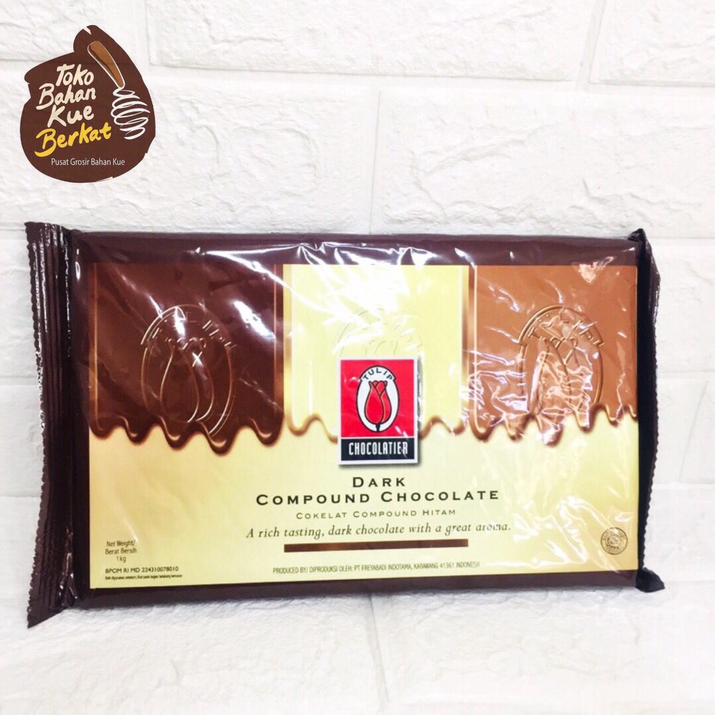 

COKLAT BATANG TULIP DARK 1 KG / CHOCOLATE COMPOUND CHOCOLATIER COKELAT / CTN ( 12 PCS)
