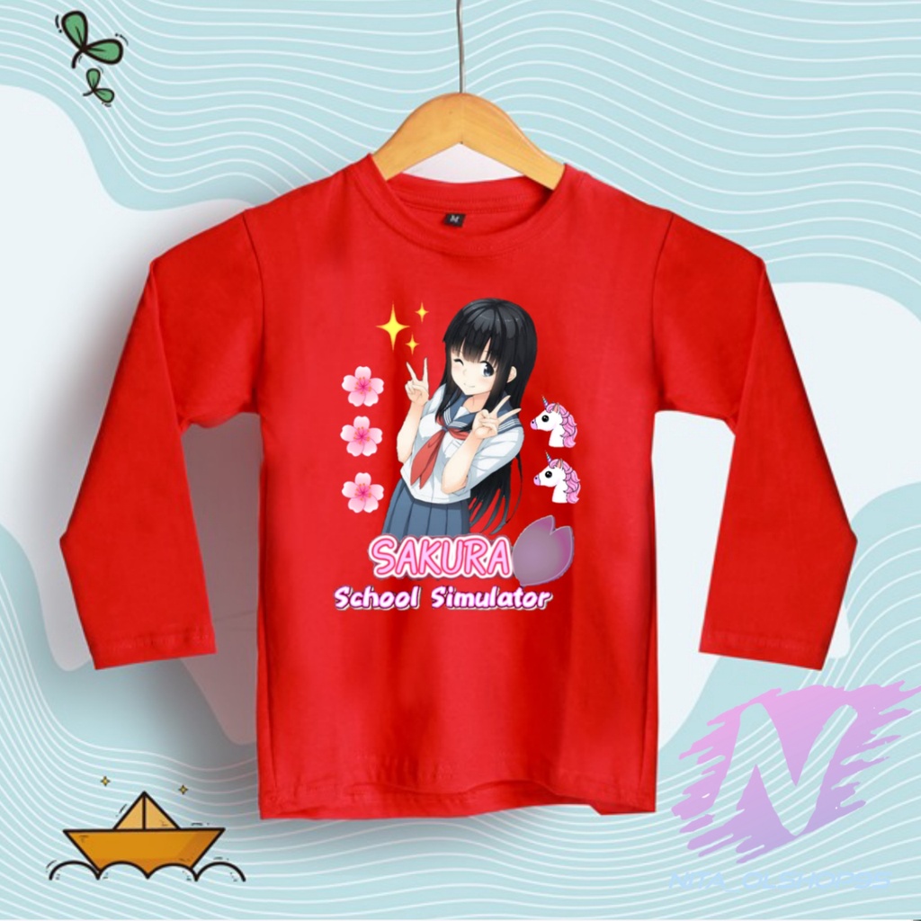 baju kaos anak sakura school simulator chibi kaos lengan panjang