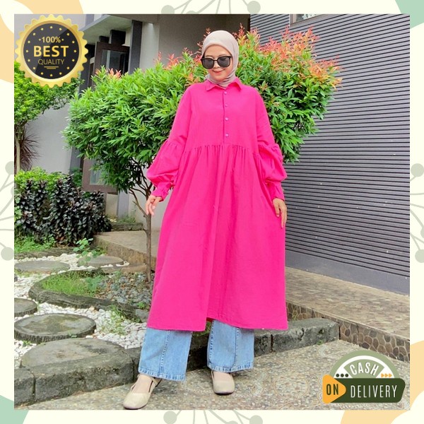 Atasan Wanita Muslim Terbaru 2023 Baju Tunik Wanita Kekinian Kemeja Tunik Remaja Baju Syarii Remaja 