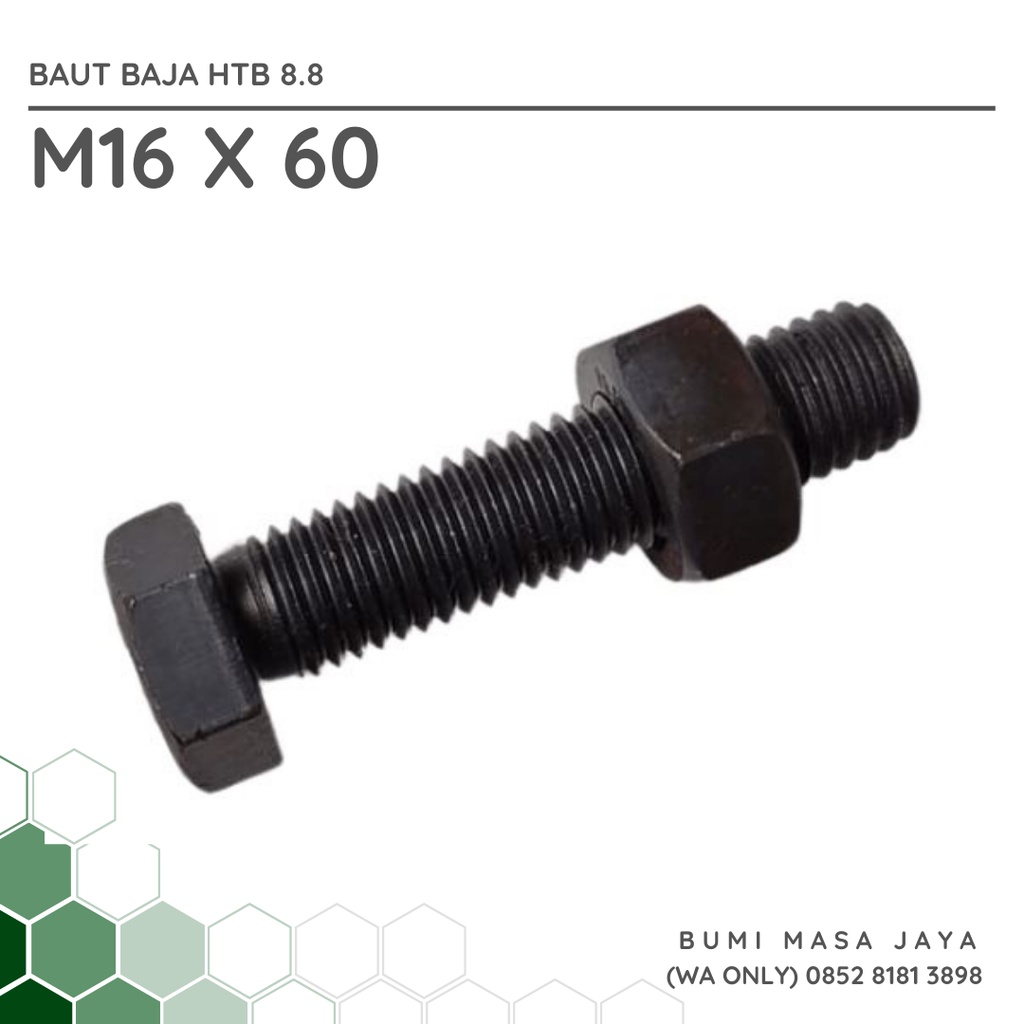 BAUT MUR BAJA HTB GRADE 8.8 - M16 X 60 (FULL DRAT)