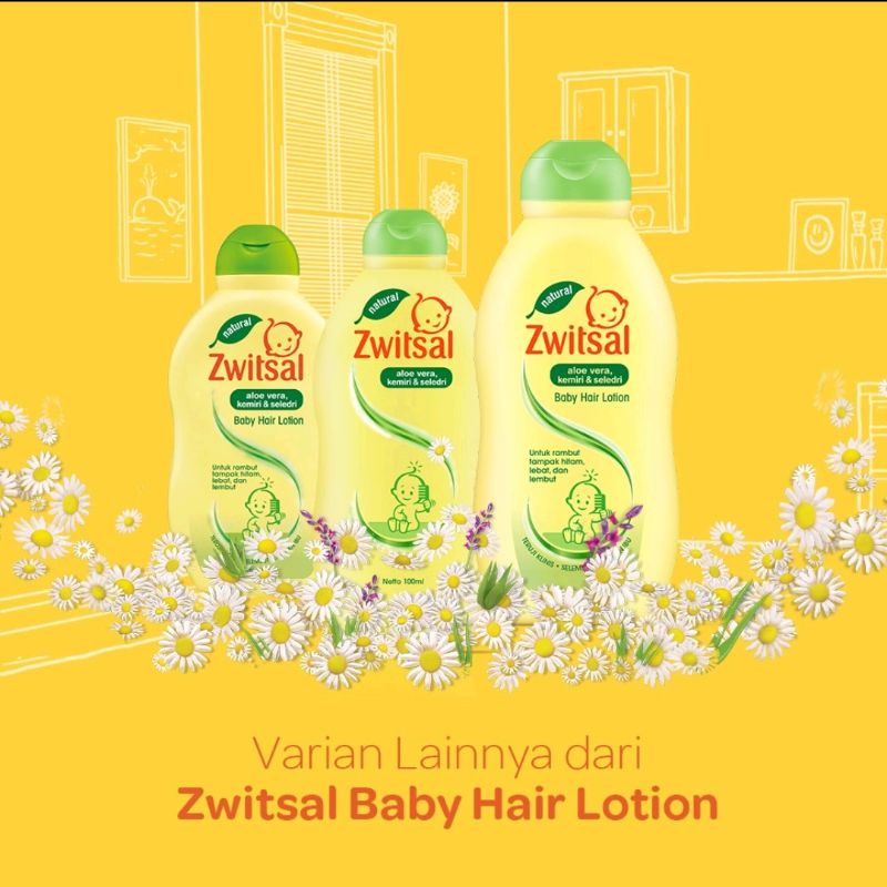 Zwitsal Hair Lotion Aloe Vera Kemiri Seledri 100 Ml - Pelebat Penyubur Rambut