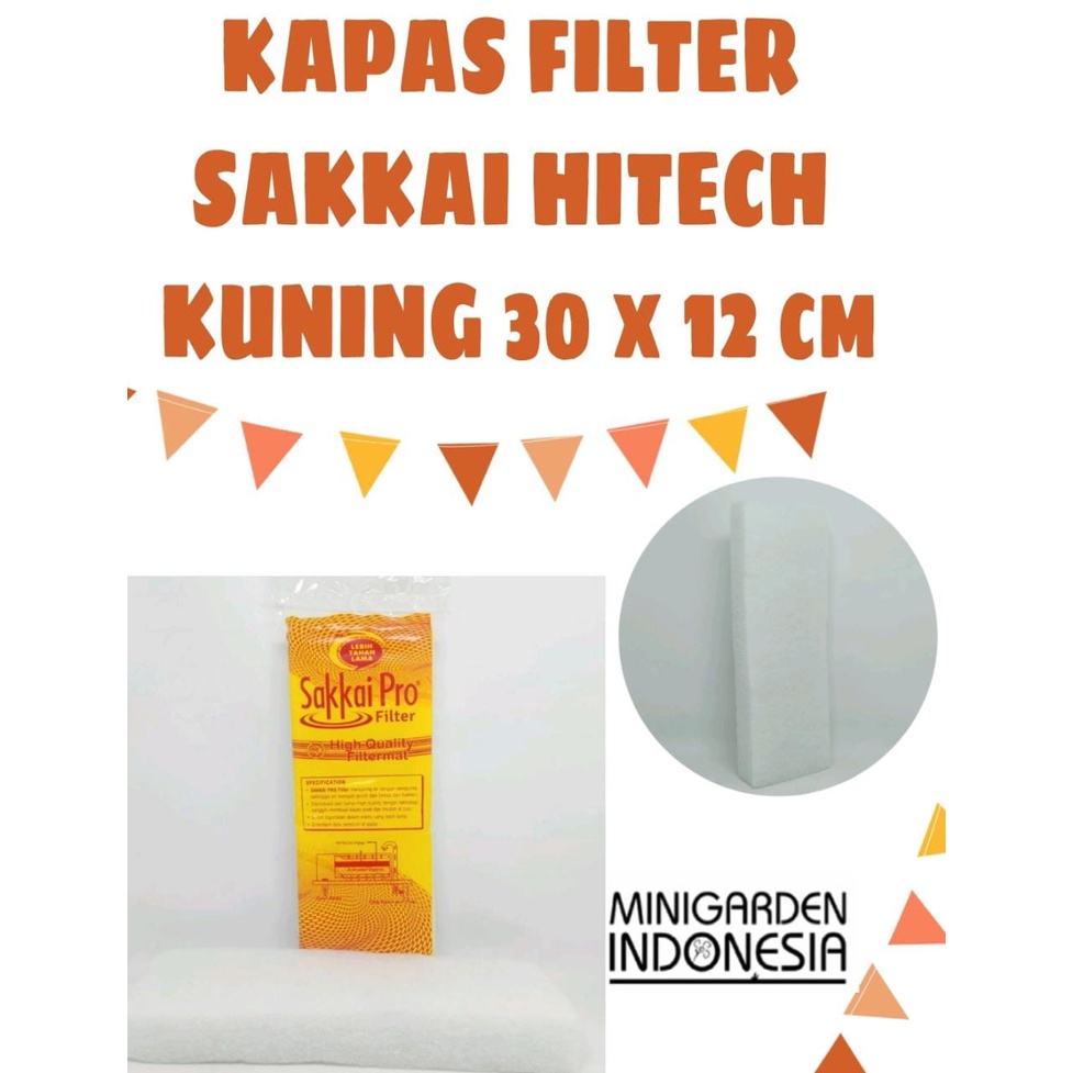 KAPAS FILTER AQUARIUM SAKKAI PRO HITECH KUNING 30 X 12 CM BUSA FILTER