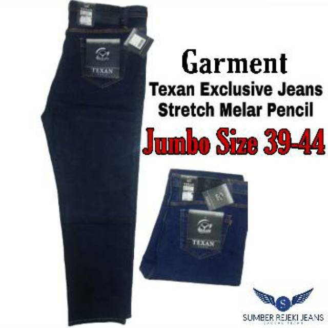 Celana Jeans Jumbo Pencil Size 39 40 41 42 43 44 Garment