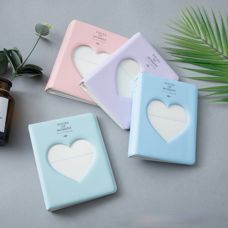 Album Foto 3inch 64kantong Love Heart Cover Album DIY Mini Holder Photocard Collection