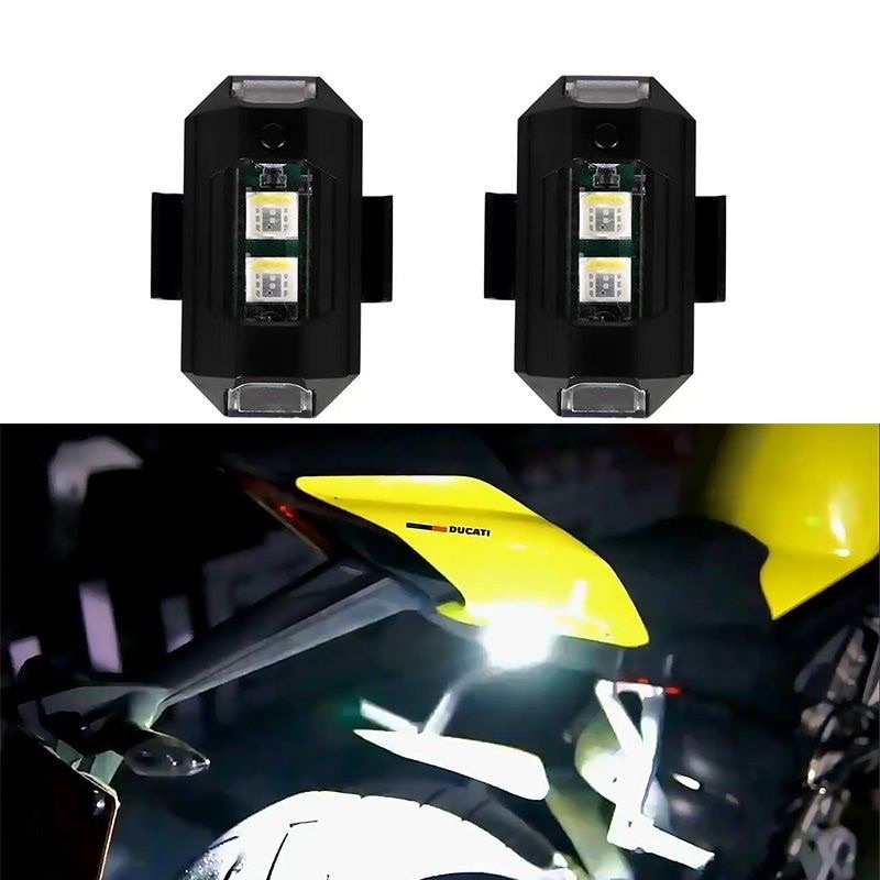 Lampu Strobo LED 7 Warna Universal Tahan Air Anti Tabrakan Untuk Motor sepeda Pesawat