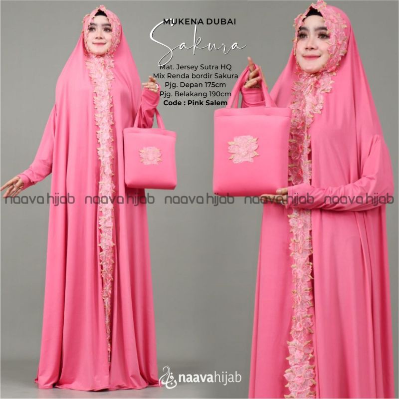 Naava hijab Mukena Dubai Sakura Lengan