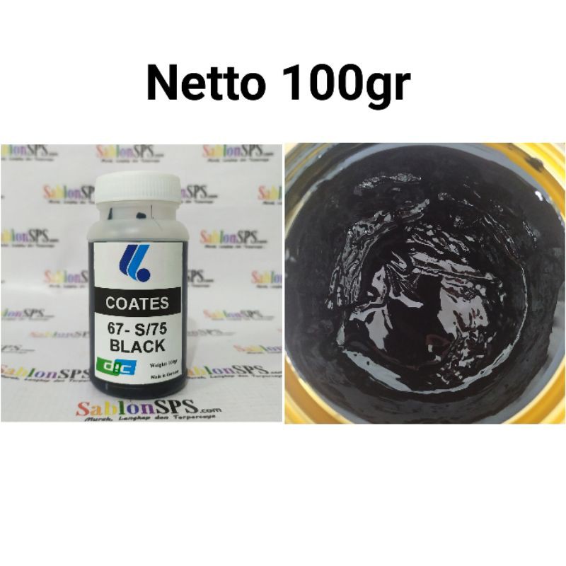 TINTA SABLON GELAS COATES 67 - S/75 HITAM BLACK 100GR