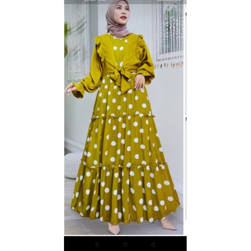 gamis polka ready siap kirim!!!