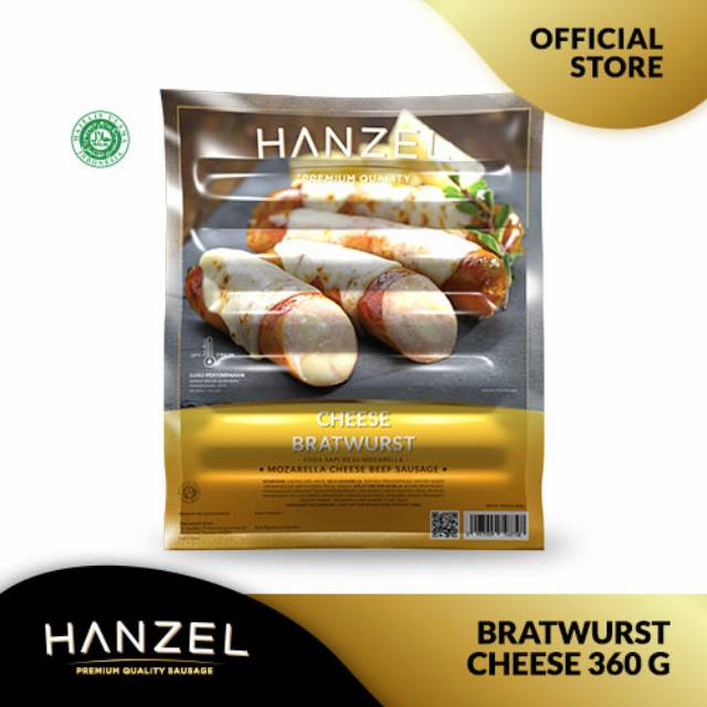 

HANZEL Bratwurst Cheese / Sosis Sapi Keju Mozarella Premium 360gr