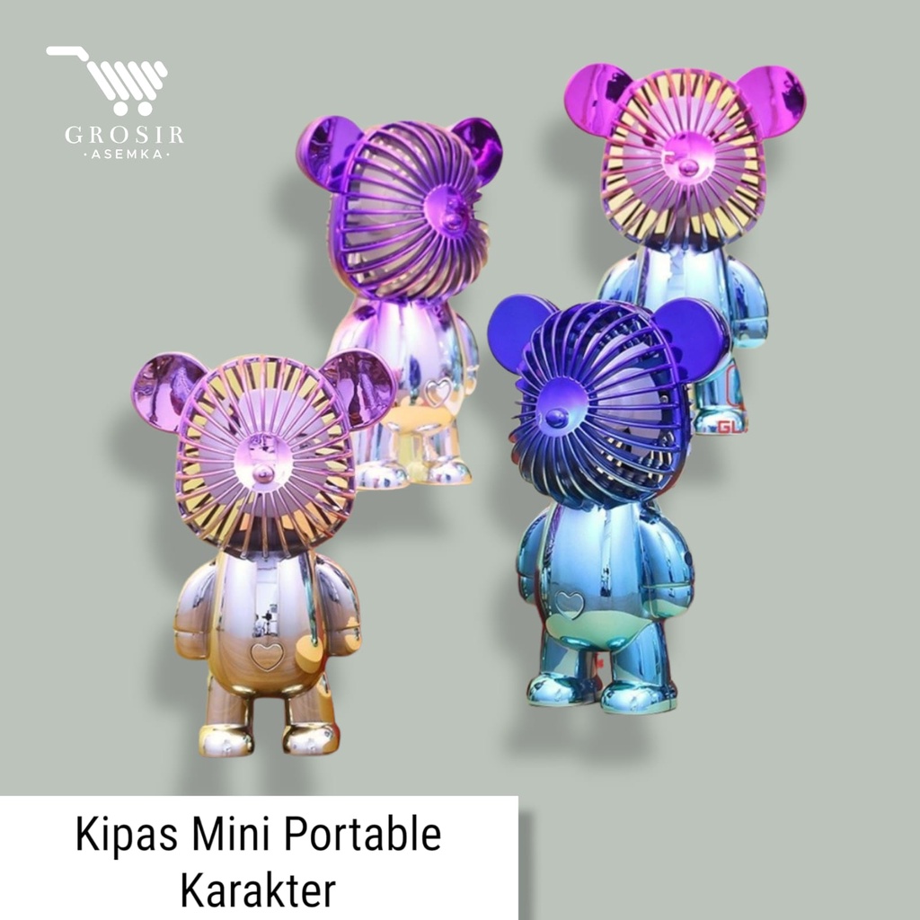 Kipas Angin Gradasi BEAR Viral Mini Portable USB Charge Kipas Angin Genggam Rechargeable Fan 3-Speed