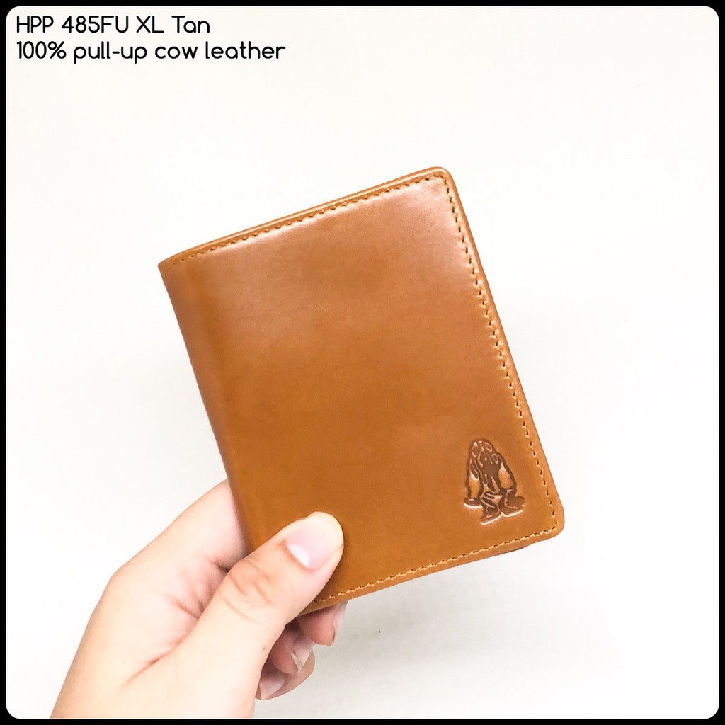 dompet pria hushpuppies 485FU XL tan premium quality bahan asli kulit sapi