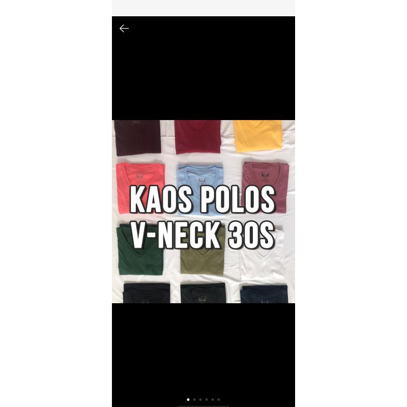 KAOS POLOS VNECK LENGAN PENDEK COTTON COMBED 30S