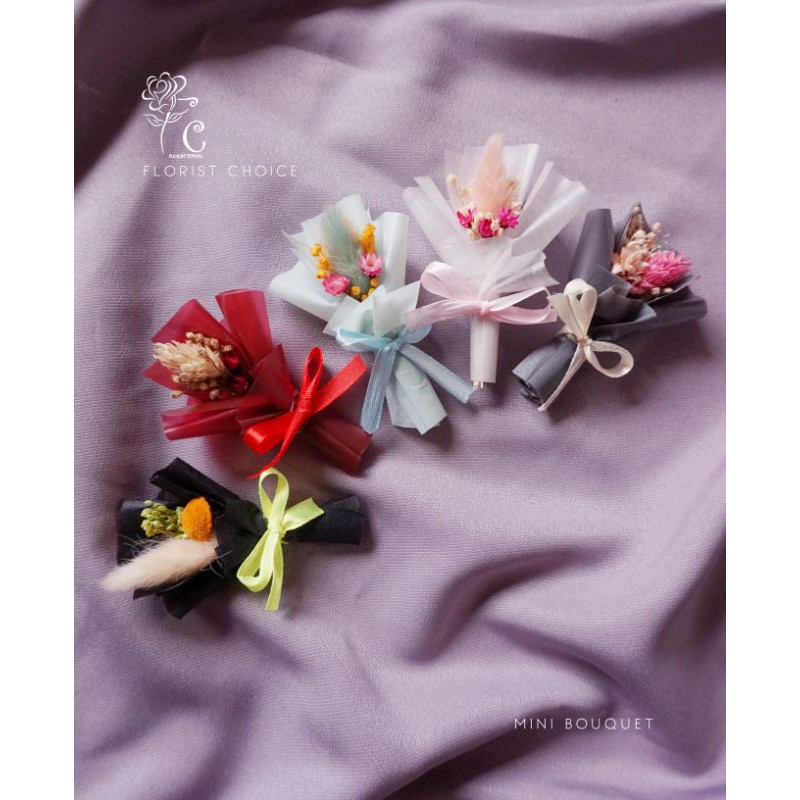 Mini Bouquet/ Buket Bunga Kering Mini Dekorasi BOUQUET DRIED FLOWER MINI BUKET BUNGA KERING KECIL SM