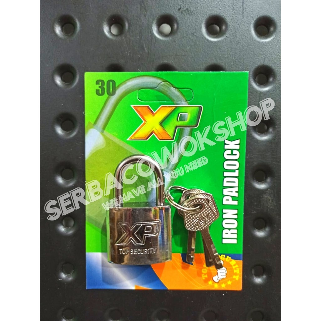 Xp Tool Gembok Putih 30 mm Leher Pendek Chrome Gembok Pelor Termurah Berkualitas