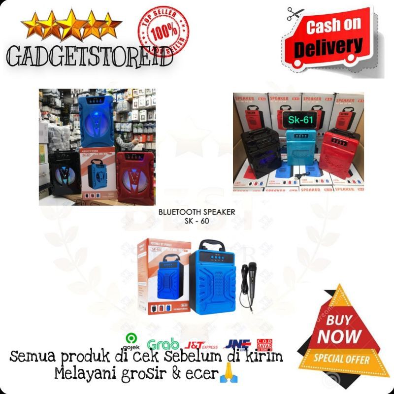 GG - Speaker Bluetooth Mic Karaoke portable SK-60 speaker wireless karaoke Speaker Sk-60 Sk-61 Sk-62