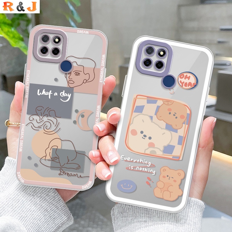 Soft Case TPU Motif Beruang Abstrak Untuk Realme C35 C31 C21Y C25Y 8i 9i C11 2021 C25 C25S C20 C15 C12 C3 C2 Realme5 5i 6i