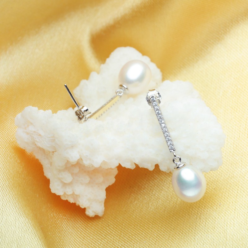 Anting Mutiara Air Tawar ASLI Import korea S925 Sterling Silver - A026