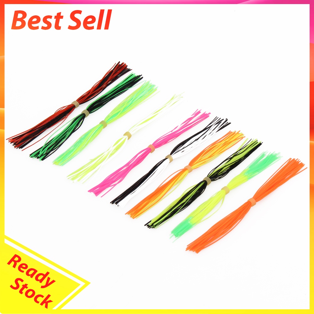 10 Bundles Legs Barred Flake Fly Tying Material Squid Skirts Lure Thread