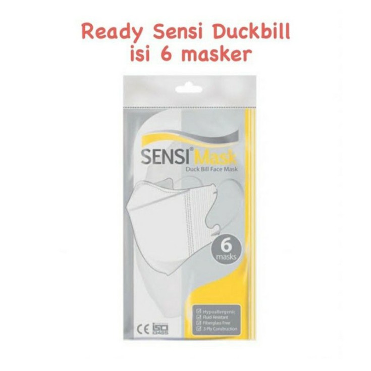 Masker Duckbill Sensi Isi 6 Pcs/Duckbill Masker Sensi Isi 6 Pcs Ori Langsung Dari Distributor Resmi