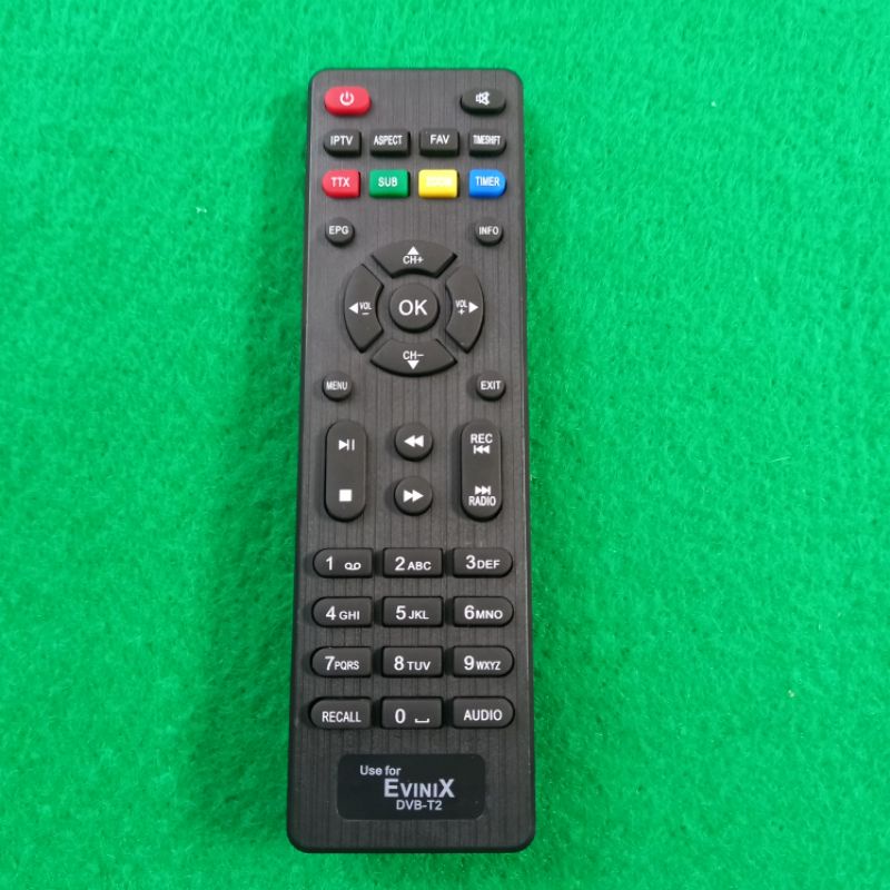 Remote STB Set Top Box EVINIX . DVB - T2 .