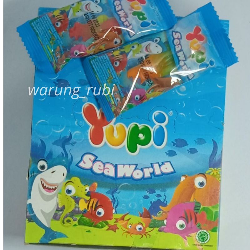 Yupi Sea World 7 gram, Harga 1pcs. Kembang Gula Lunak Jeli Aneka rasa. Janan Jadul Cemilan makanan r