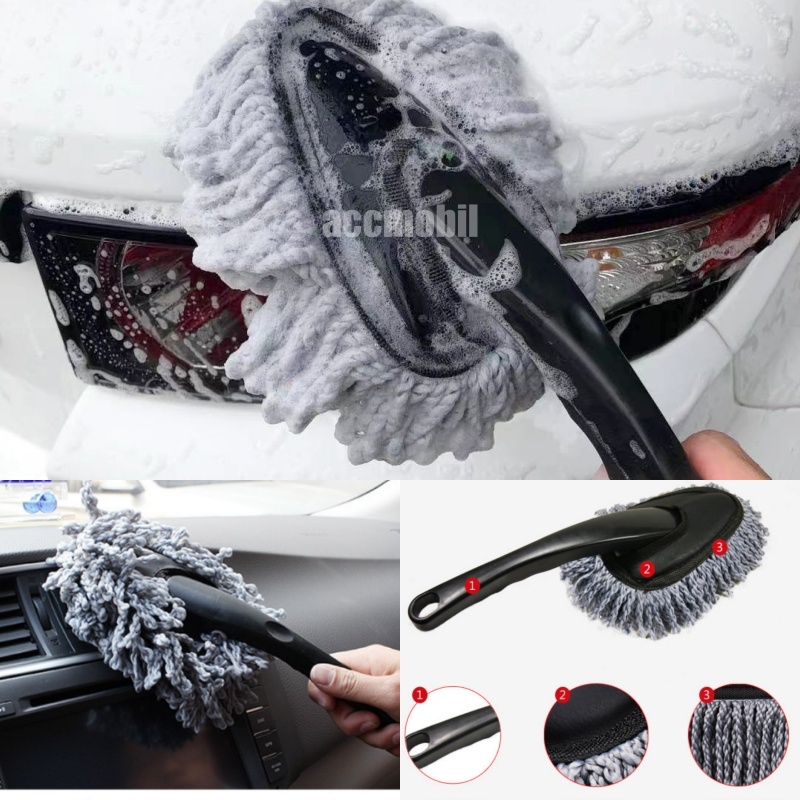 Car Mini Microfiber MOP Alat Bersih Interior dan Cuci Mobil Motor