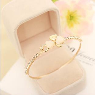 ✿AYN✿  Gelang Lapis Emas Bunga FA124 Clover Permata Cantik Elegan kekinian semua acara