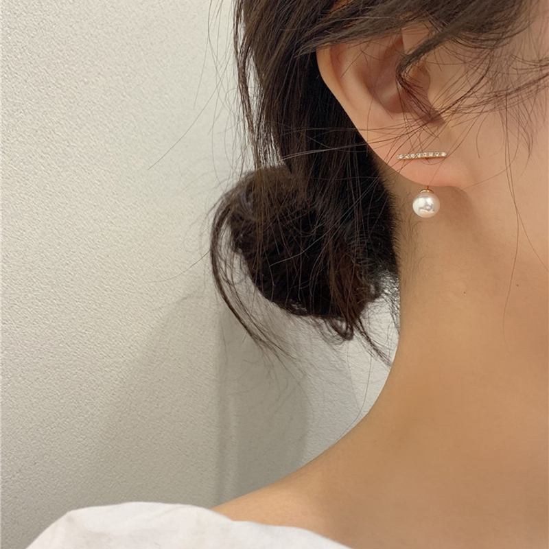 Anting Stud Aksen Mutiara Gaya Simple Untuk Wanita