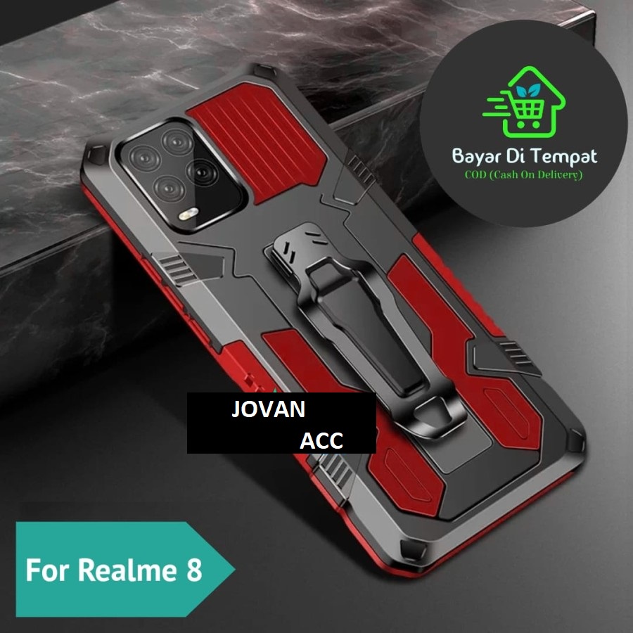 REALME 8 REALME 8 PRO CASE HARDCASE NEW ROBOT KNIFE ARMOR STAND HARD STANDING CASE HYDBRID CASING COVER