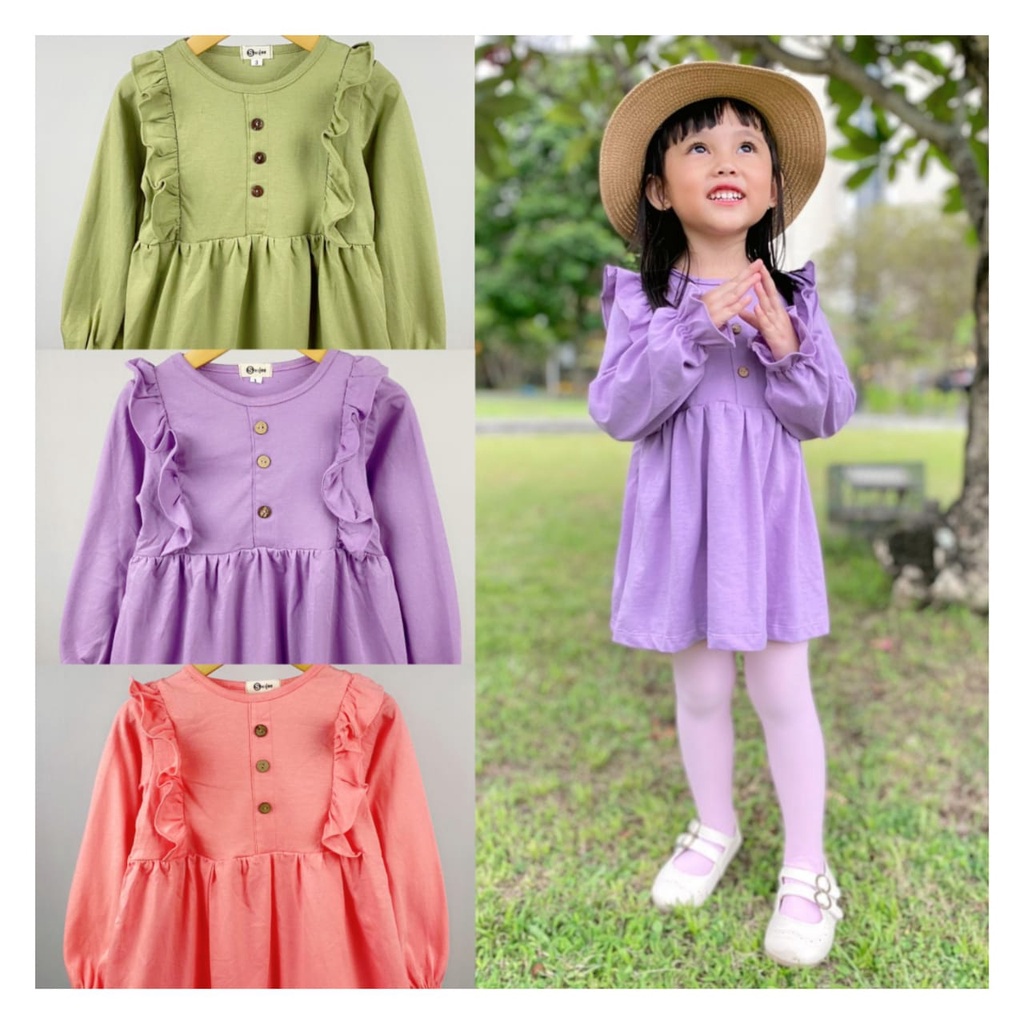 PROMO 7.7 Tunik kaos anak perempuan Smilee Hamida Mix Warna Size 1-5 Tahun - BAJU LEBARAN ANAK