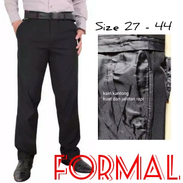 celana kerja pria panjang hitam size 27-44